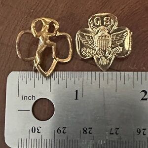 Vintage Girl Scout Trefoil Pin and Brownie Pin